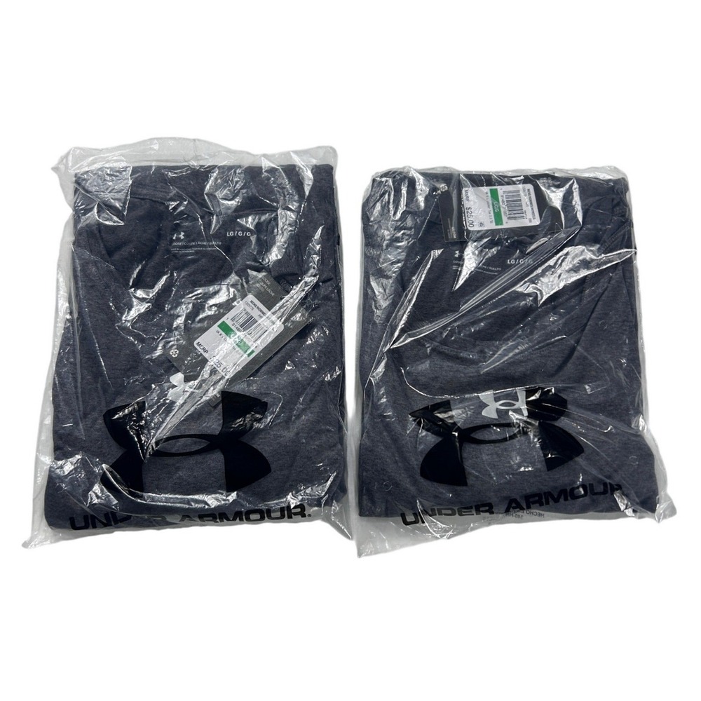 LOT 2 Under Armour Mens Locker Tee 2.0 Short‎ Sleeve Shirt 2 Pack Gray Large NWT